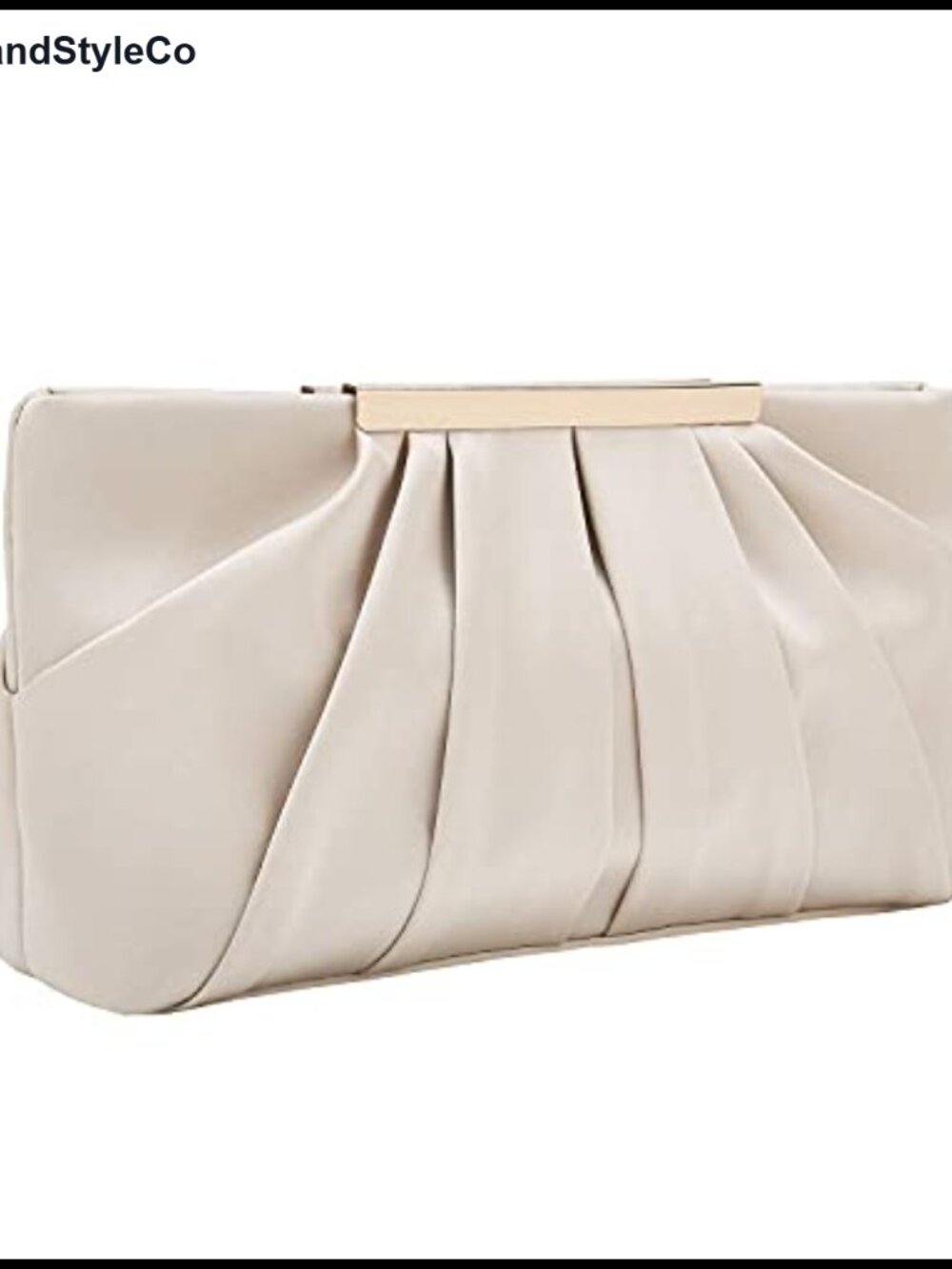 Pleated Satin Clutch Evening Bag Formal Handbag Detachable Chain Women